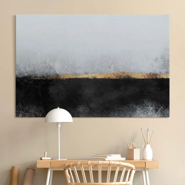 Abstrakter Goldener Horizont Schwarz Weiß Rabatt