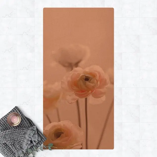 Zarter Strauch an Rosa Blüten Kork-Teppich Kostenloser Versand