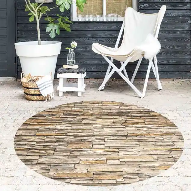 Andalusia Stonewall Runder Vinyl-Teppich Sonderangebot