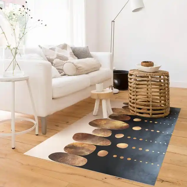 Abstrakte goldene Steine Vinylteppich Super-Preis