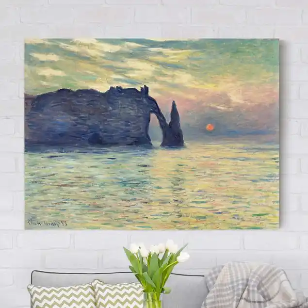 Zertifiziert Claude Monet - Felsen Sonnenuntergang