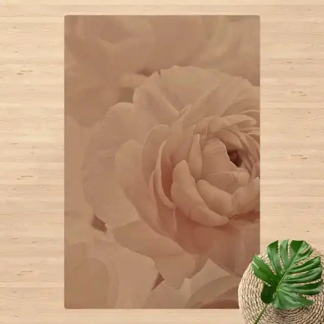 Weiße Blüte im Blütenmeer Kork-Teppich Zertifiziert