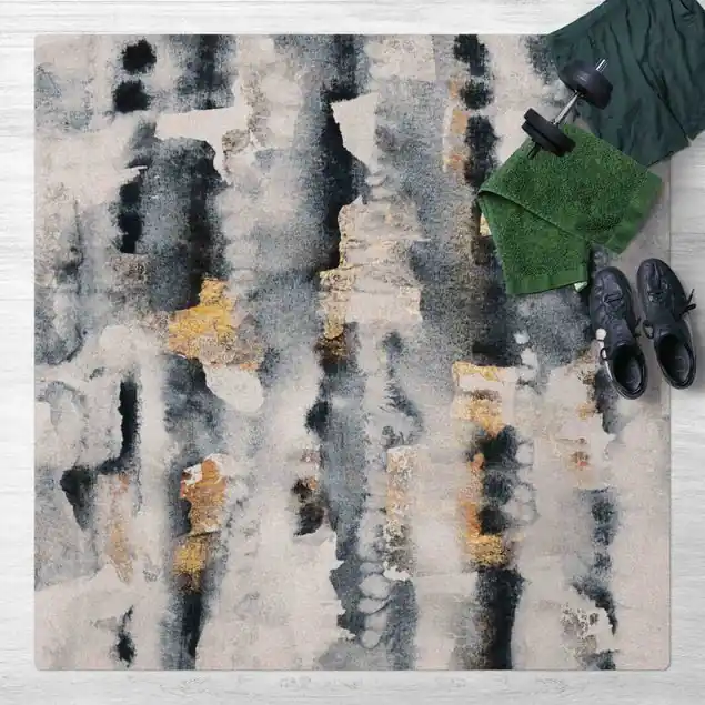 Abstraktes Aquarell mit Gold Kork-Teppich Beliebt