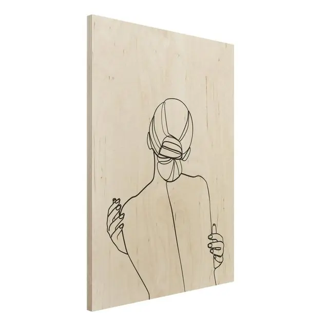 Abverkauf Line Art Frau Rücken Schwarz Weiß