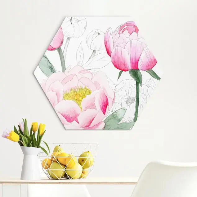 Abverkauf Zeichnung Rosa Päonien II