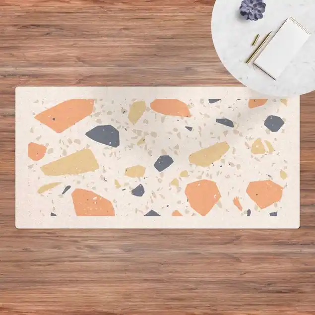 Abverkauf Detailliertes Terrazzo Muster Siena mit Rahmen                               Kork-Teppich