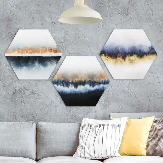 Angebot Aquarell Horizont Gold Blau