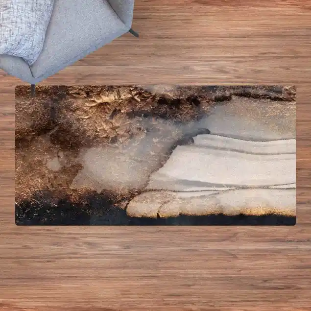 Aktuell Goldener Marmor gemalt                               Kork-Teppich