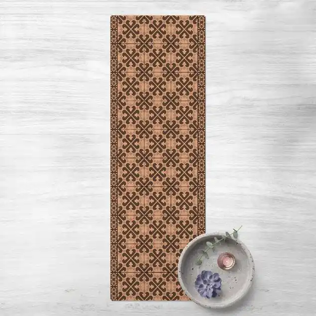 Angebot Geometrischer Fliesenmix Herzen Grau                               Kork-Teppich