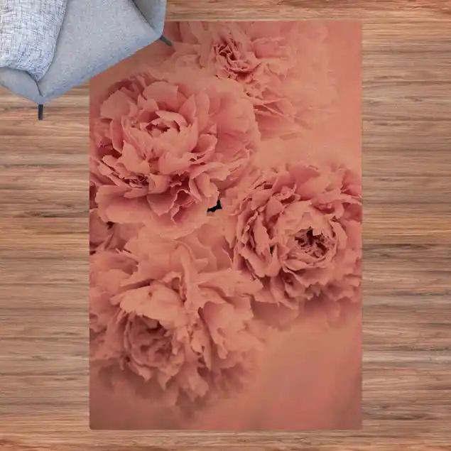 Zertifiziert Rosa Pfingstrosen Kork-Teppich