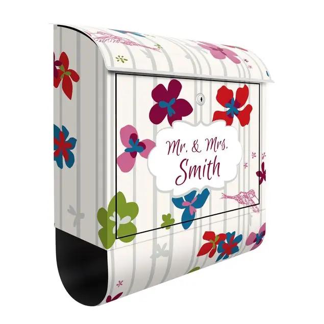 Wunschtext No.523 Kreise Floral Pattern 12er Set Briefkasten mit eigenem Text Sonderaktion