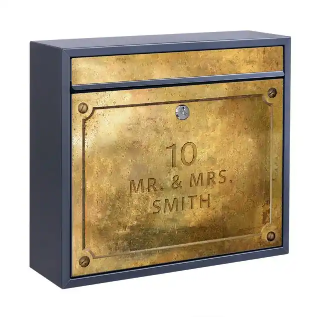 Neue Ware Antikes Kupferschild Briefkasten mit eigenem Text