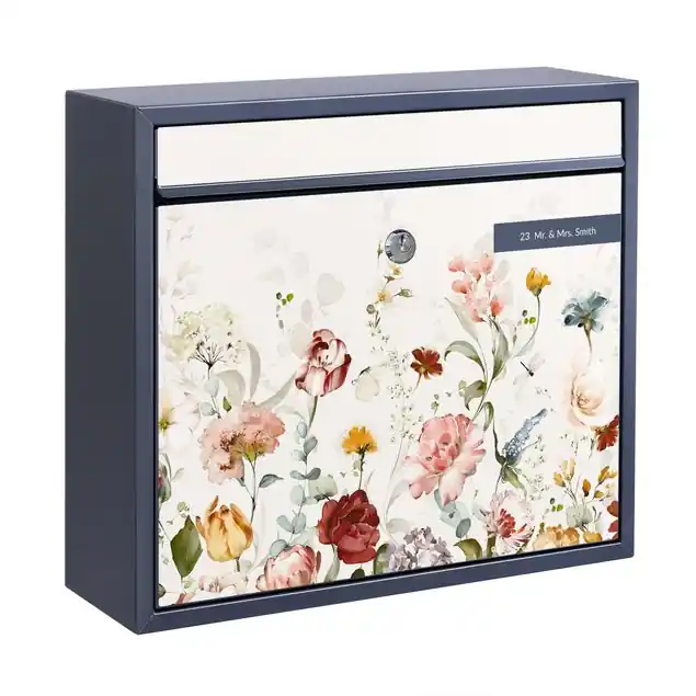 Beliebt Rankende Blumen Aquarell Briefkasten mit eigenem Text