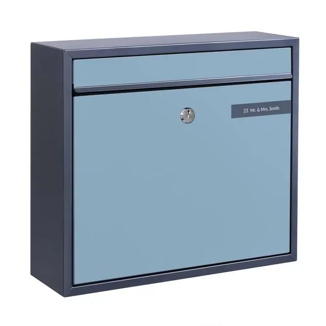Sichere Zahlung Pastell Blau Briefkasten mit eigenem Text