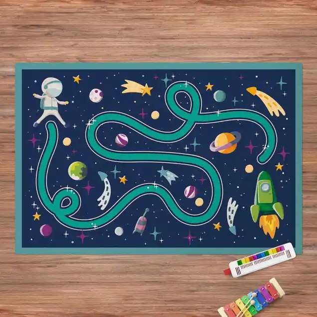Weltraum - Rückweg zur Rakete Kork-Spielteppich Gratis Versand