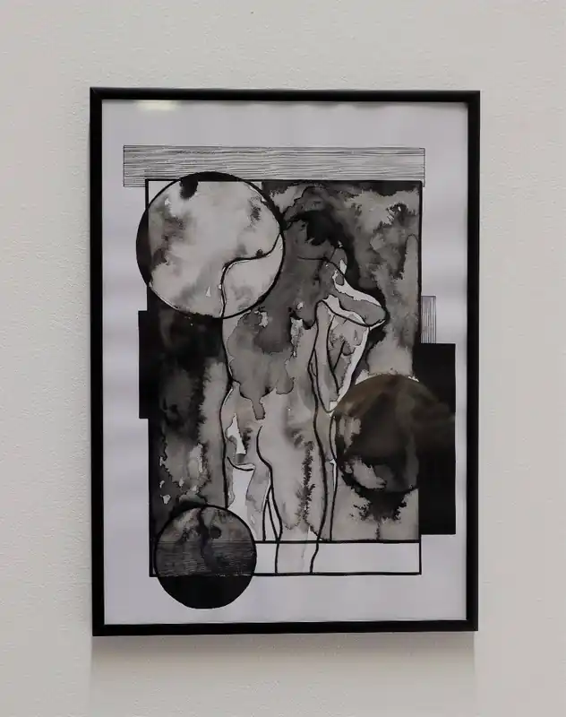 Angebot Untitled (Fraktale)/ 2023/ Wasserfarbe, ink on paper (300g)/ A3 (42 x 29,7 cm)