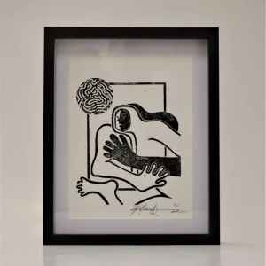 Aktuell From the series "UNTITLED" (black and white love)/ 2022/ Lithograph, ink on paper (300g)/ A4 (29,7 x 21 cm)