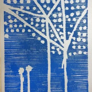 Winterbaum-blau (silberpapier) Saisonangebot