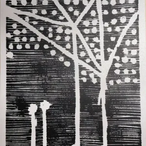 Winterbaum schwarz (auf silberpapier) Finale Aktion
