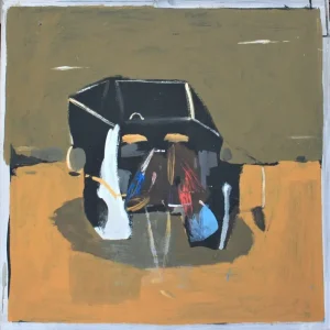 abstract car in a landscape - acryl und lackfarbe auf leinwand Echt