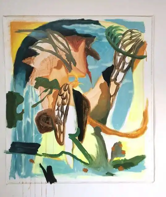 "Intuitive painting no 1" (Pegasus with angel, flower, beetle und sea Top-Preis