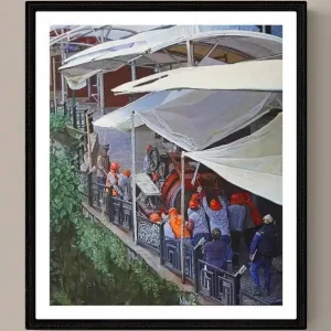 "Die Bauarbeiter von Aguas Calientes" - limitierter Kunstdruck Gratis Versand