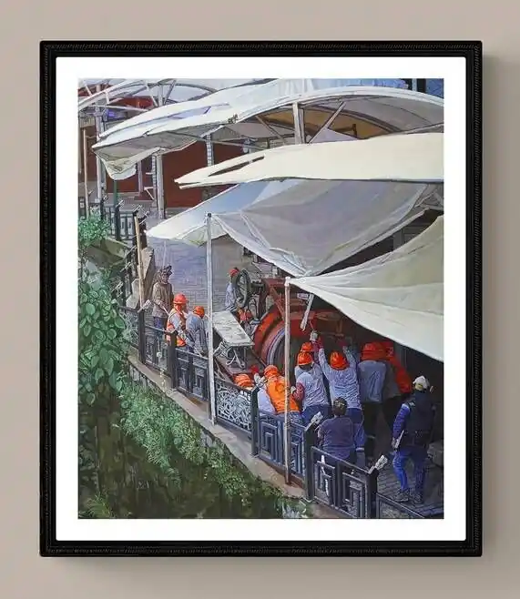 "Die Bauarbeiter von Aguas Calientes" - limitierter Kunstdruck Gratis Versand
