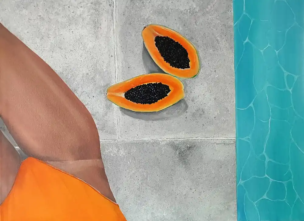 Begrenztes Angebot Papaya am Pool
