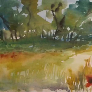 „Studie – Wald als Energiespendender Ort“ (1/2) Aquarellfarben, Papier (35cm x 25cm) Preisknaller